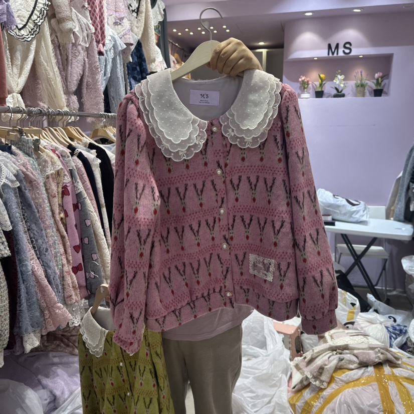 MS韓國直郵㊣女裝新款熱賣職業人氣休閑25秋冬時尚推薦針織衫MS針織衫圖色1