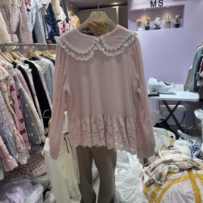MS韓國代購㊣女士新款休閑推薦職業人氣時尚熱賣襯衫蕾絲衫MS襯衫/蕾絲衫