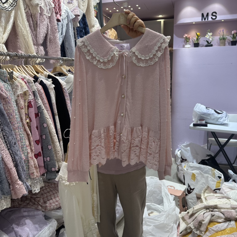 MS韓國代購㊣女士新款休閑推薦職業人氣時尚熱賣襯衫蕾絲衫MS襯衫/蕾絲衫圖色1