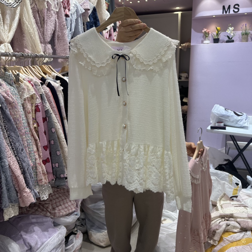 MS韓國代購㊣女士新款休閑推薦職業人氣時尚熱賣襯衫蕾絲衫MS襯衫/蕾絲衫圖色2