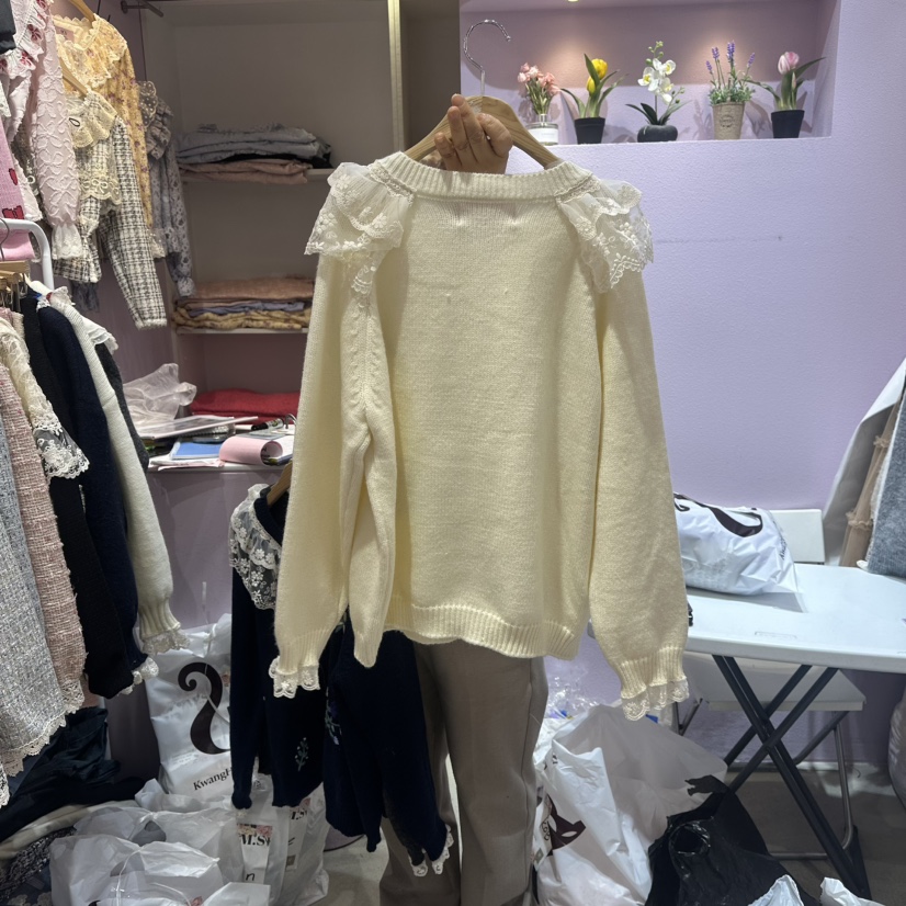 MS東大門㊣實拍女士新品人氣休閑時尚熱賣25秋冬毛衣刺繡開衫MS毛衣