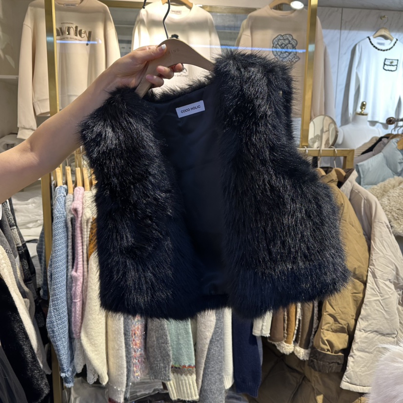 COCO HOLIC韓國代購㊣女士新品熱賣人氣時尚推薦職業25秋冬馬甲COCO HOLIC馬甲圖色2