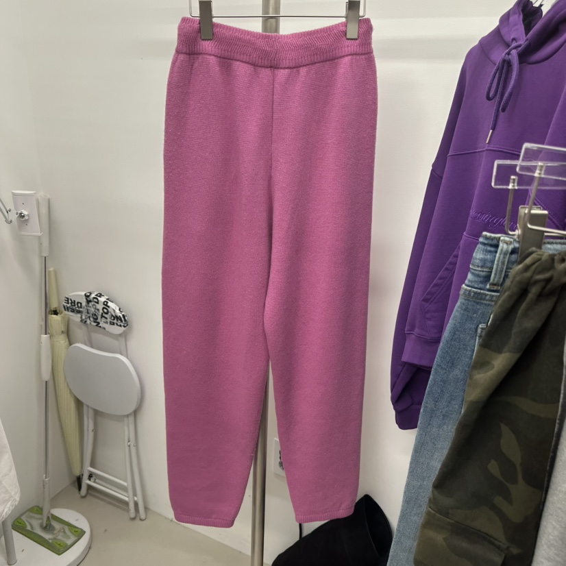 TOPDRESSING韓國代購㊣女士新款25秋冬人氣休閑褲針織褲羊毛TOPDRESSING休閑褲