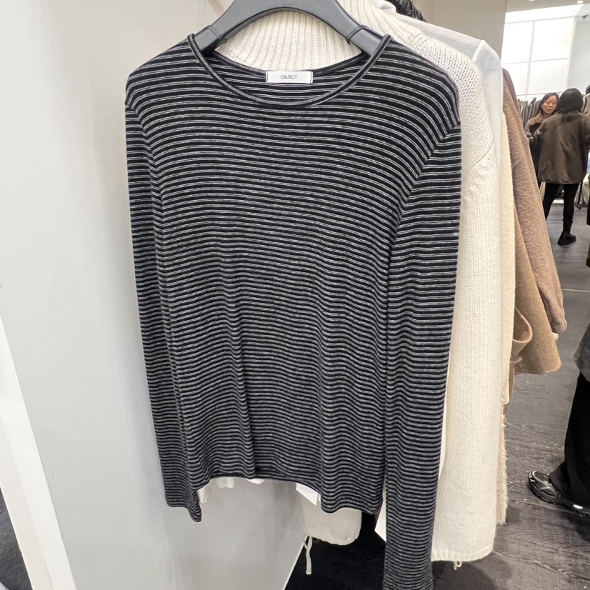 OBJECT韓國直郵㊣女士新款人氣推薦時尚休閑25秋冬職業長袖T恤OBJECT長袖T恤圖色1