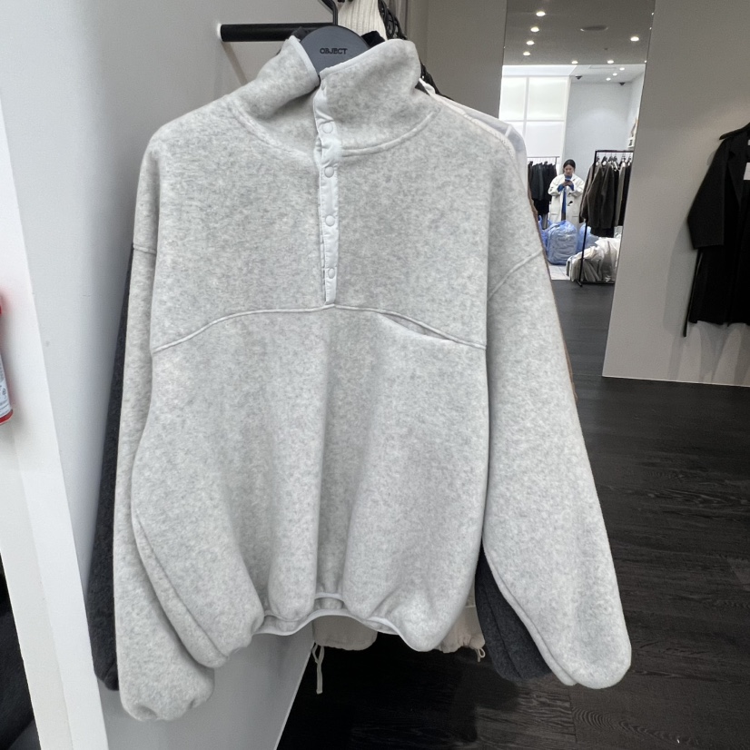 OBJECT東大門㊣代購女裝新款推薦休閑時尚人氣衛衣抓絨高領OBJECT衛衣圖色1