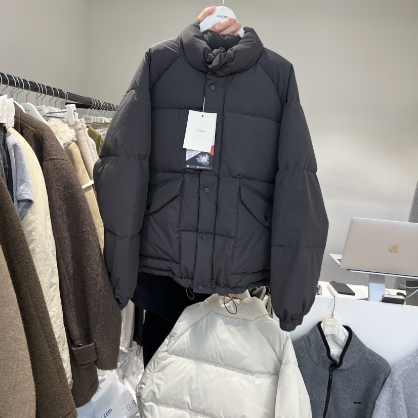 JINSIM韓國代購㊣女裝新品人氣推薦職業熱賣25秋冬短款羽絨服絨JINSIM短款羽絨服圖色2