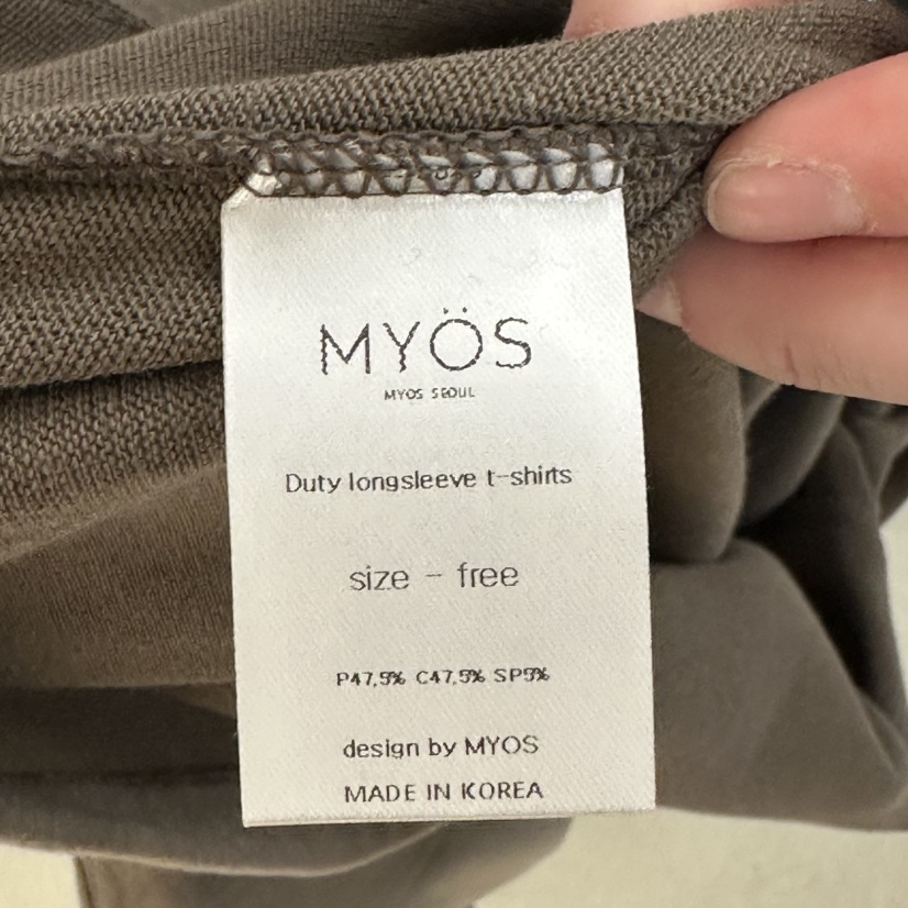 MYOS東大門㊣代購女士新品職業休閑推薦人氣時尚25秋冬長袖T恤MYOS長袖T恤