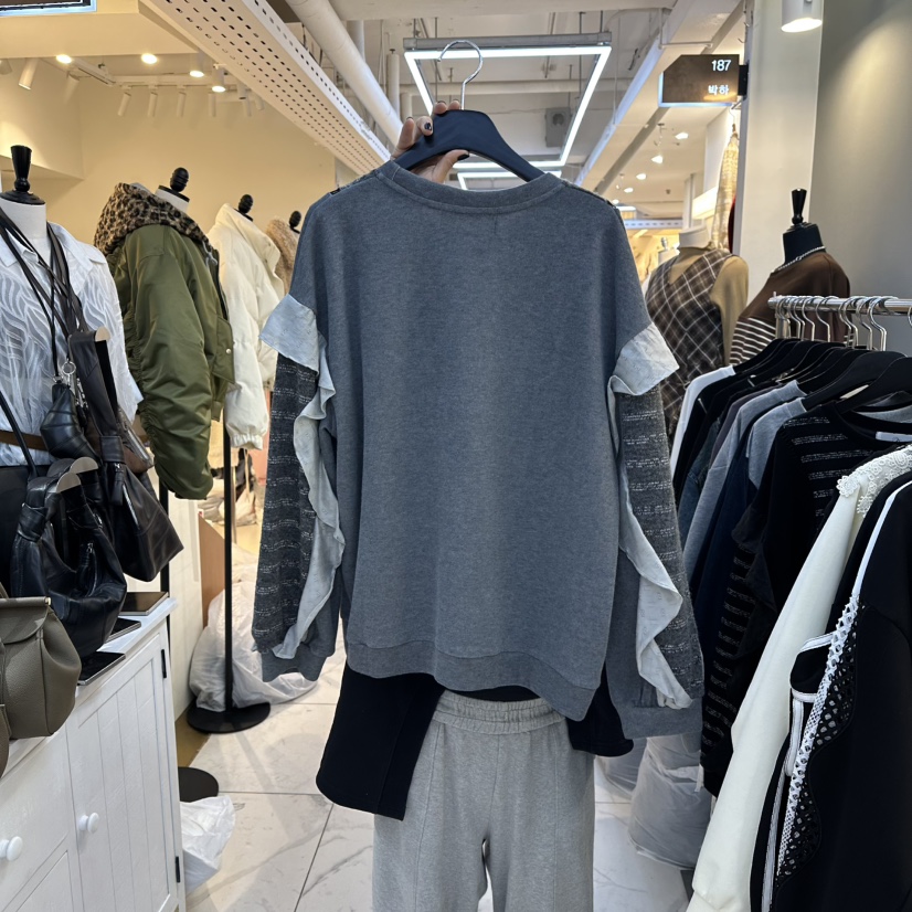 BAKHA韓國代購㊣女士新品推薦25秋冬人氣休閑時尚熱賣衛衣褶皺BAKHA衛衣