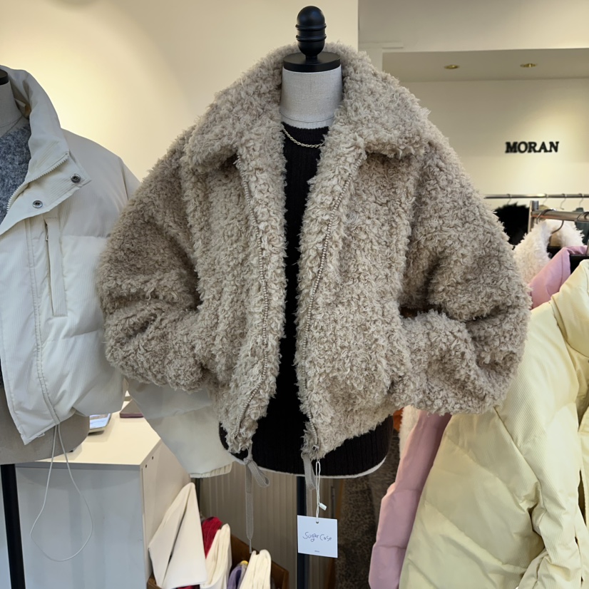 MORAN東大門㊣代購女裝新款休閑職業人氣時尚25秋冬夾克水洗皮草MORAN/MOSCO夾克圖色1