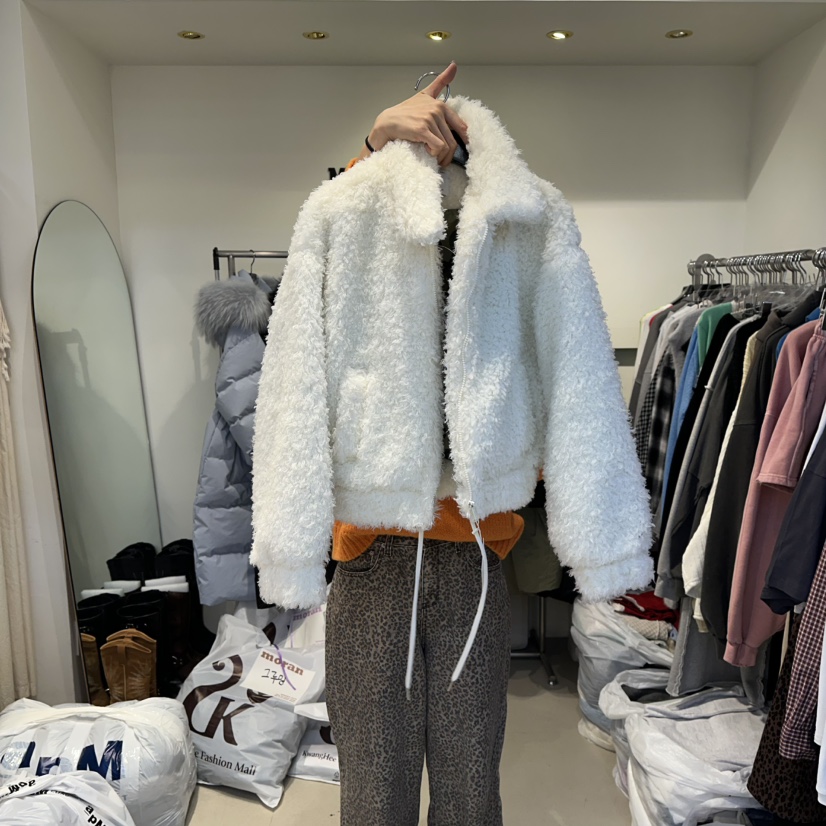 MORAN東大門㊣代購女裝新款休閑職業人氣時尚25秋冬夾克水洗皮草MORAN/MOSCO夾克圖色2