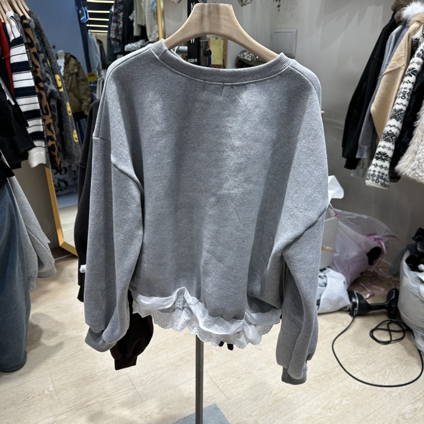 UNDERSTAR_VINTAGE韓國代購㊣女裝新款時尚25秋冬熱賣衛衣加絨UNDERSTAR_VINTAGE衛衣