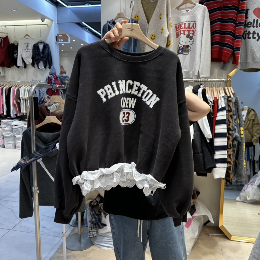 UNDERSTAR_VINTAGE韓國代購㊣女裝新款時尚25秋冬熱賣衛衣加絨UNDERSTAR_VINTAGE衛衣圖色3