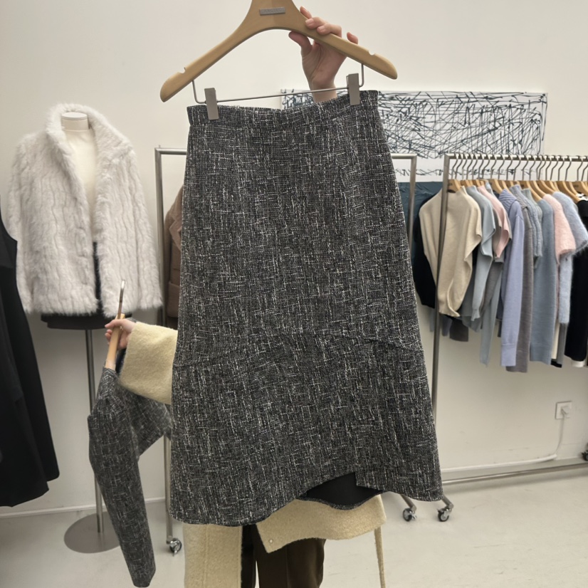 MER東大門㊣直郵女士新款時尚25秋冬人氣休閑推薦熱賣職業長裙MER/ANGELO BIANCO長裙圖色1