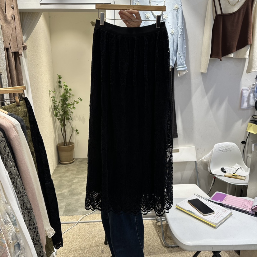 BELITA東大門㊣代購女裝新款休閑25秋冬人氣推薦熱賣長裙蕾絲BELITA長裙圖色2