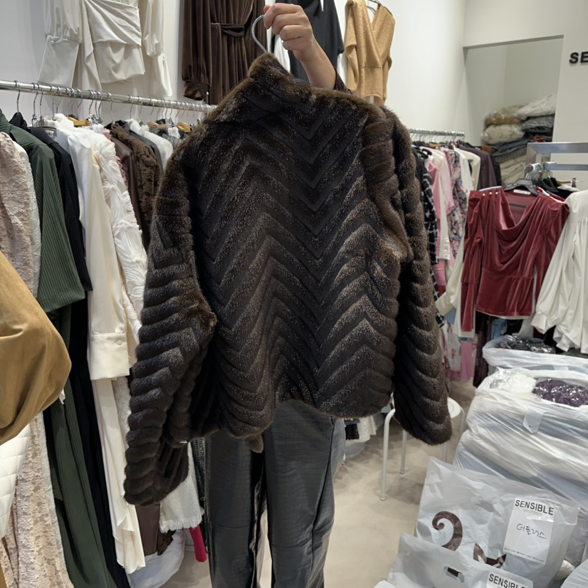 SENSIBLE-S韓國代購㊣女裝新款職業熱賣時尚25秋冬夾克貂皮SENSIBLE夾克