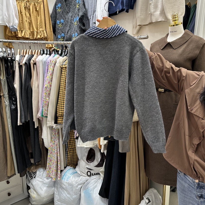 BIKINI東大門㊣直郵女裝新品時尚休閑25秋冬推薦熱賣針織衫BIKINI針織衫