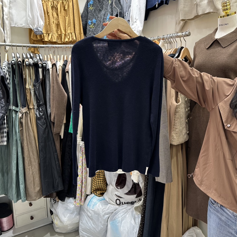 BIKINI韓國代購㊣女裝新品休閑推薦熱賣25秋冬人氣針織衫披肩BIKINI針織衫