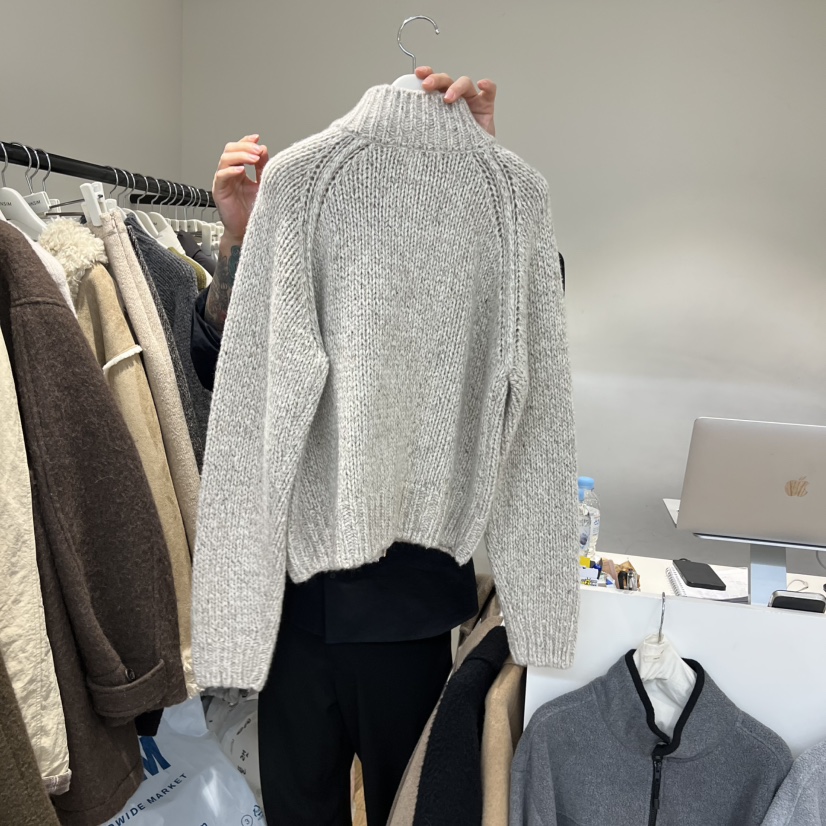 JINSIM韓國代購㊣女士新款人氣休閑25秋冬時尚推薦毛衣拉鏈JINSIM毛衣