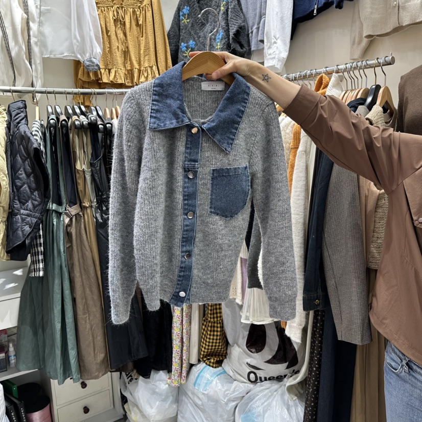 BIKINI東大門㊣直郵女裝新款人氣推薦時尚25秋冬襯衫蕾絲衫紐扣BIKINI襯衫/蕾絲衫圖色1