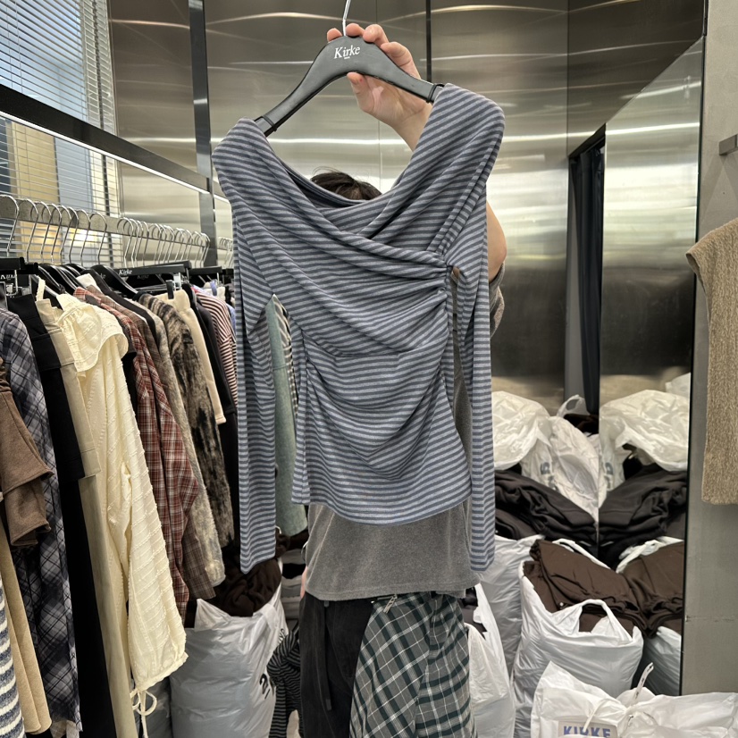 KIRKE東大門㊣直郵女士新品人氣休閑職業熱賣推薦時尚長袖T恤KIRKE長袖T恤圖色1