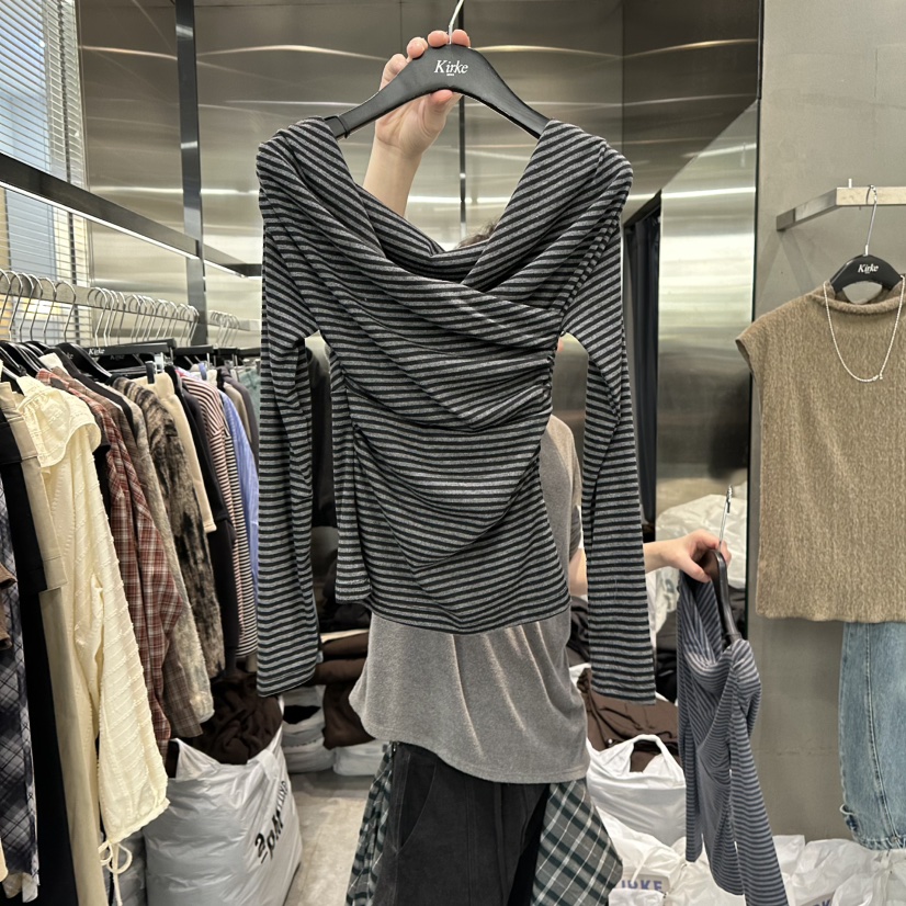 KIRKE東大門㊣直郵女士新品人氣休閑職業熱賣推薦時尚長袖T恤KIRKE長袖T恤圖色2