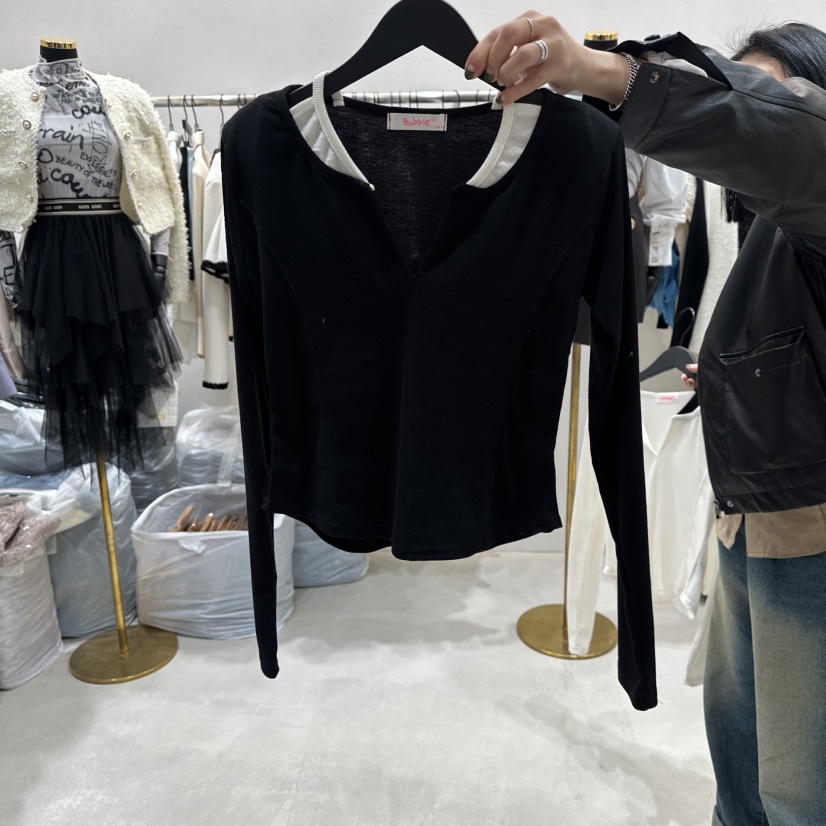 LOTTIMO東大門㊣代購女士新款人氣推薦時尚熱賣長袖T恤假兩件LOTTIMO長袖T恤圖色2