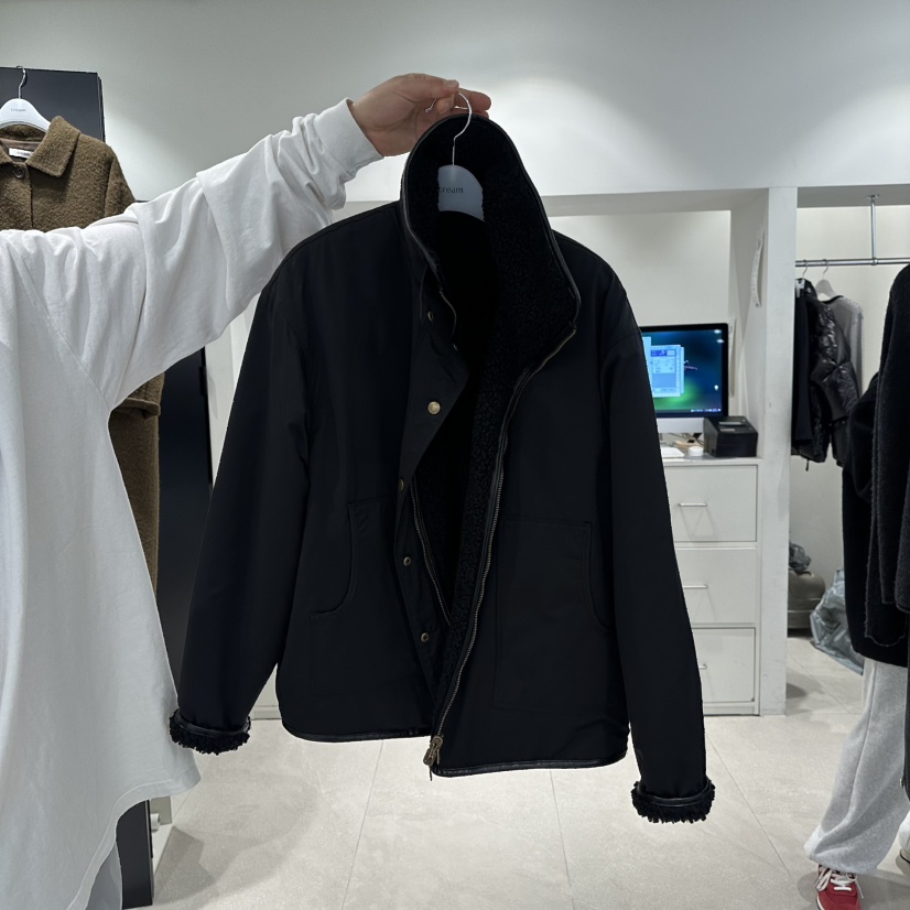 CREAM-P東大門㊣實拍女士新品熱賣時尚休閑夾克兩面穿雙面CREAM-P夾克圖色2