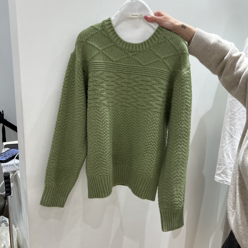 VERVEINE東大門㊣實拍女士新品25秋冬休閑針織衫麻花針織羊毛VERVEINE針織衫圖色2