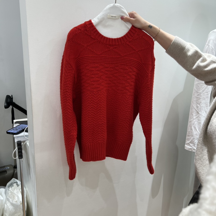 VERVEINE東大門㊣實拍女士新品25秋冬休閑針織衫麻花針織羊毛VERVEINE針織衫圖色3