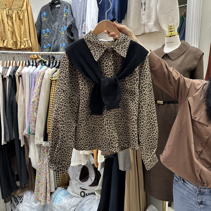 BIKINI東大門㊣代購女裝新品熱賣休閑職業襯衫蕾絲衫披肩套裝BIKINI襯衫/蕾絲衫圖色1