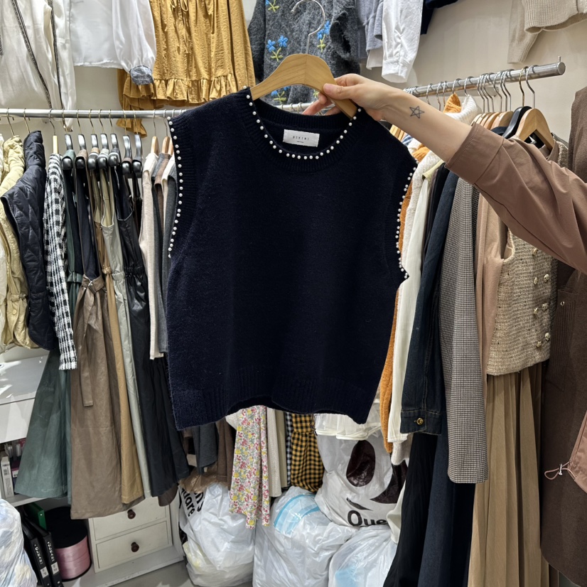 BIKINI東大門㊣直郵女裝新款休閑25秋冬熱賣時尚推薦人氣馬甲BIKINI馬甲圖色4