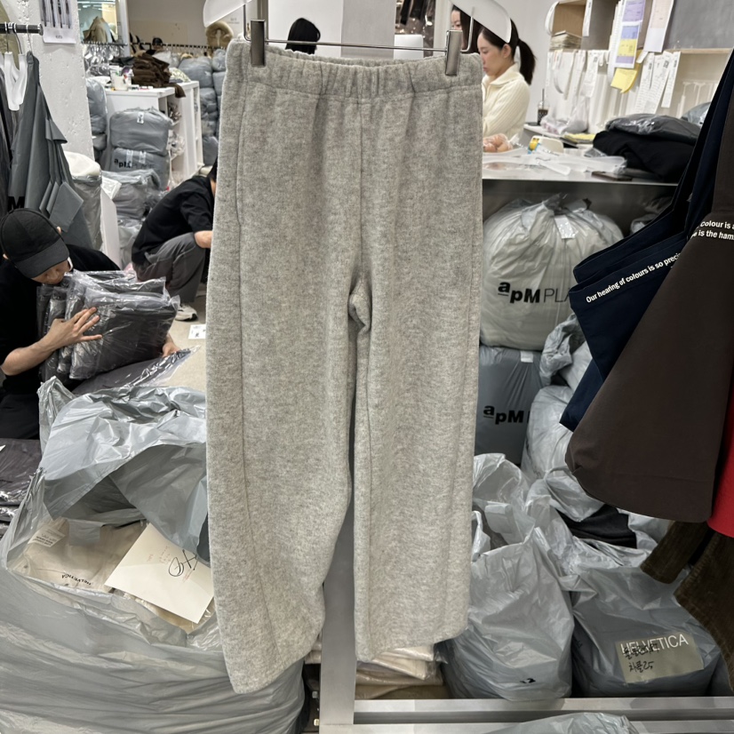 HELVETICA東大門㊣直郵女士新款25秋冬職業休閑休閑褲羊毛混紡HELVETICA休閑褲圖色1淺灰色