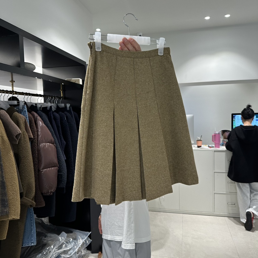 CREAM-P韓國直郵㊣女裝新品職業熱賣人氣半身裙中短裙褶裙CREAM-P半身裙/中短裙