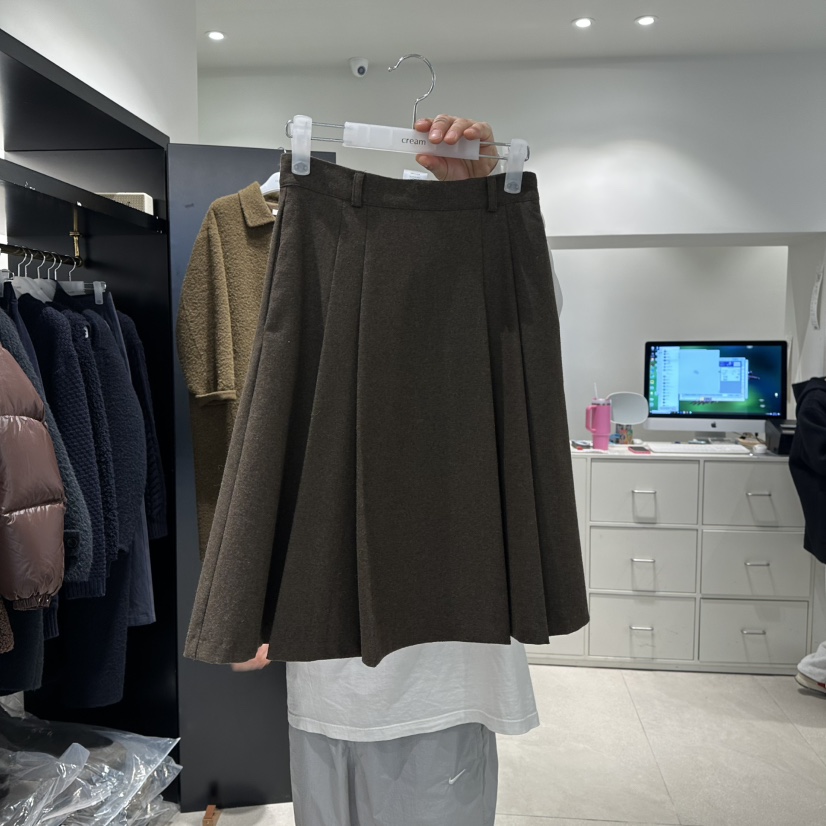 CREAM-P東大門㊣直郵女裝新款人氣休閑時尚職業25秋冬長裙羊毛CREAM-P長裙圖色2