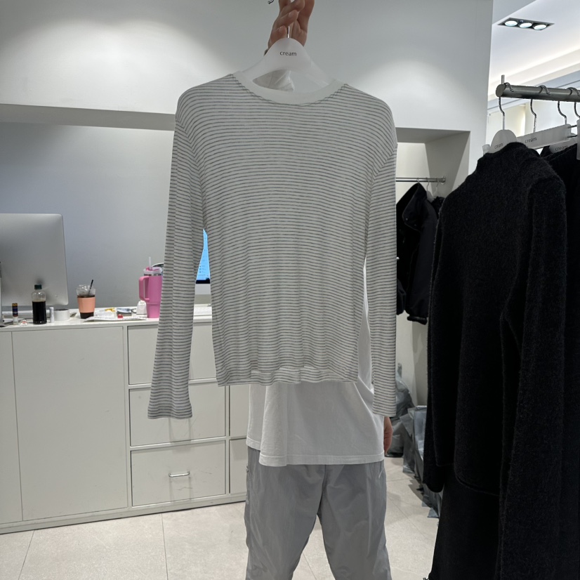 CREAM-P韓國代購㊣女裝新品推薦職業休閑時尚25秋冬長袖T恤CREAM-P長袖T恤圖色1