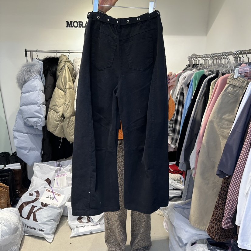 MORAN東大門㊣代購女裝新款時尚推薦人氣熱賣職業休閑褲含腰帶MORAN/MOSCO休閑褲