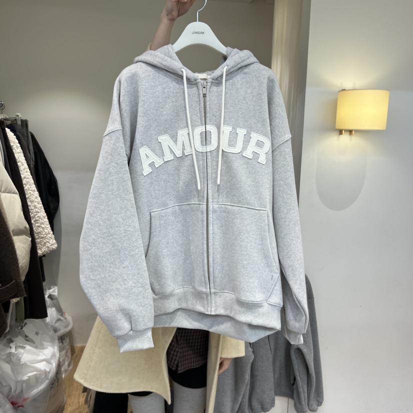 JINSIM東大門㊣代購女裝新款人氣休閑25秋冬職業時尚衛衣拉鏈JINSIM衛衣圖色1