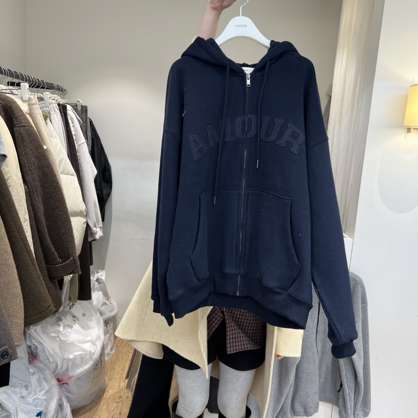 JINSIM東大門㊣代購女裝新款人氣休閑25秋冬職業時尚衛衣拉鏈JINSIM衛衣圖色2