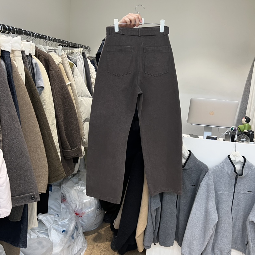 JINSIM東大門㊣實拍女裝新品人氣推薦熱賣休閑休閑褲含腰帶JINSIM休閑褲