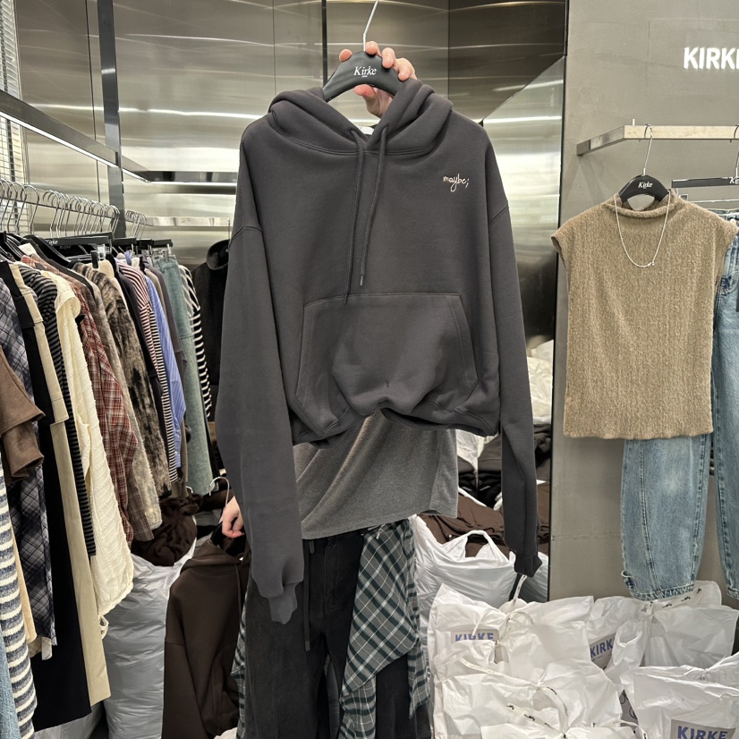 KIRKE東大門㊣實拍女士新款推薦熱賣人氣休閑25秋冬衛衣加絨KIRKE衛衣圖色2