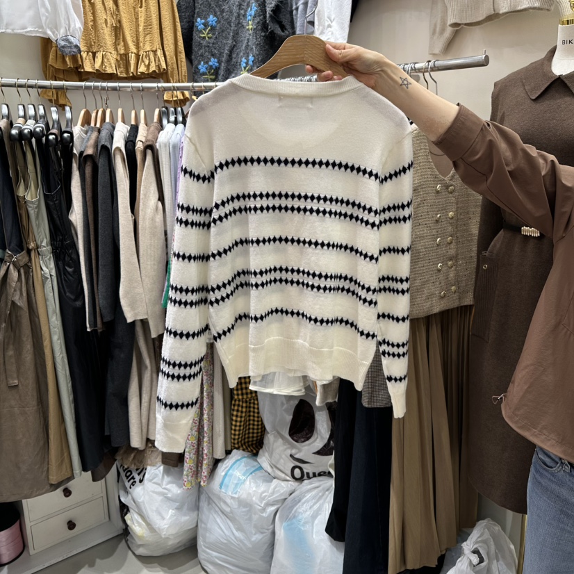 BIKINI韓國直郵㊣女裝新品職業人氣推薦時尚熱賣休閑針織衫BIKINI針織衫