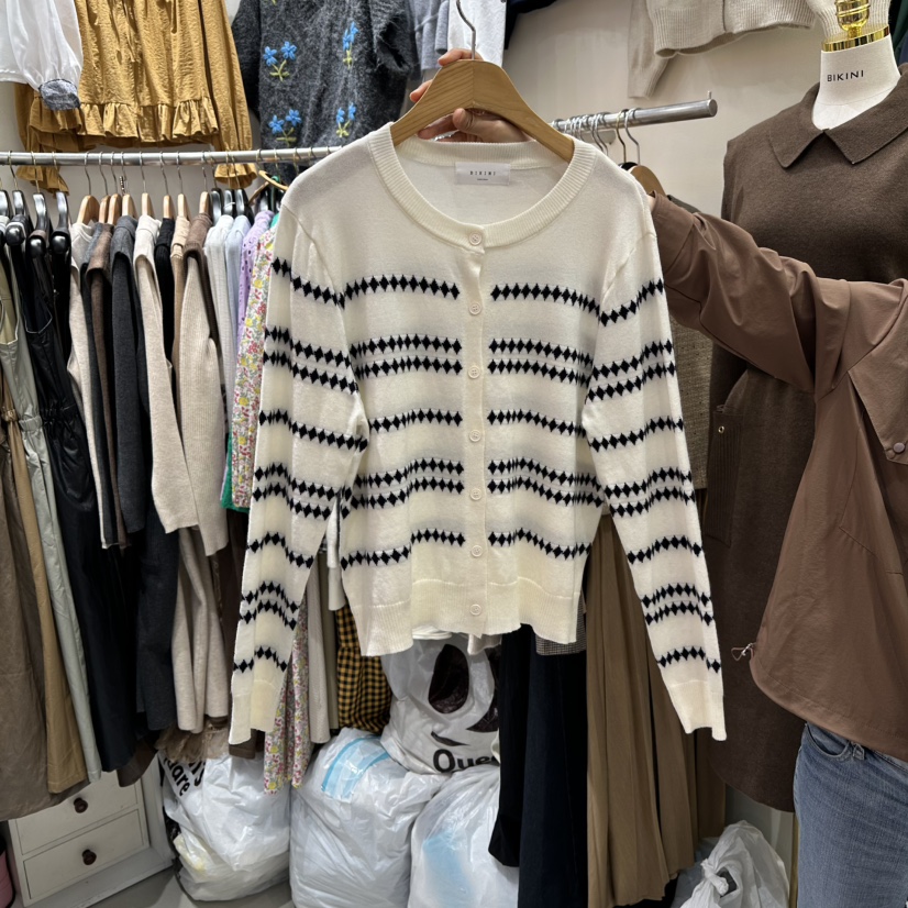 BIKINI韓國直郵㊣女裝新品職業人氣推薦時尚熱賣休閑針織衫BIKINI針織衫圖色1