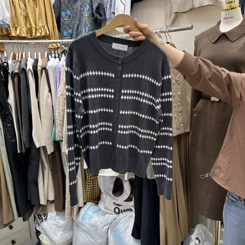 BIKINI韓國直郵㊣女裝新品職業人氣推薦時尚熱賣休閑針織衫BIKINI針織衫圖色3