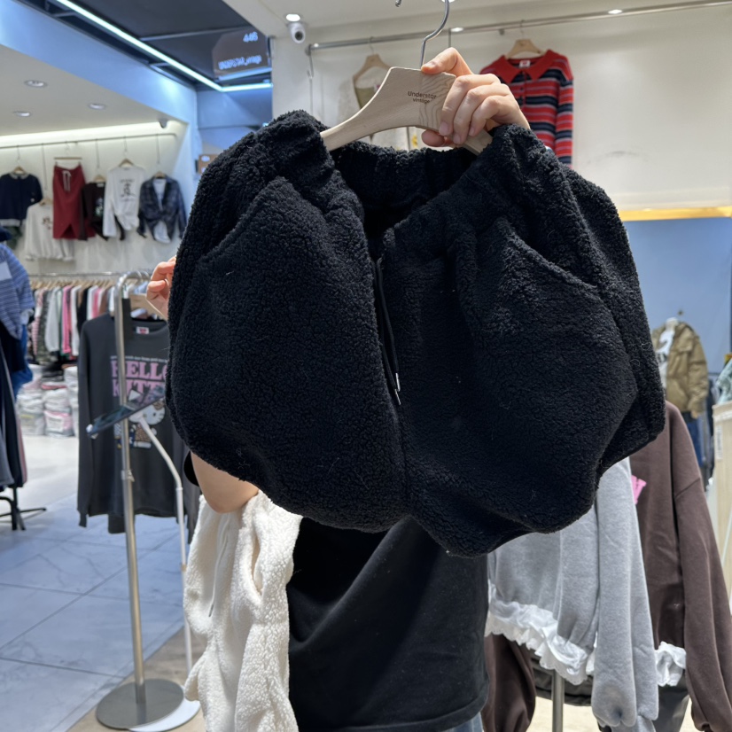 UNDERSTAR_VINTAGE東大門㊣代購女士新款25秋冬熱賣短褲抓絨UNDERSTAR_VINTAGE短褲圖色2