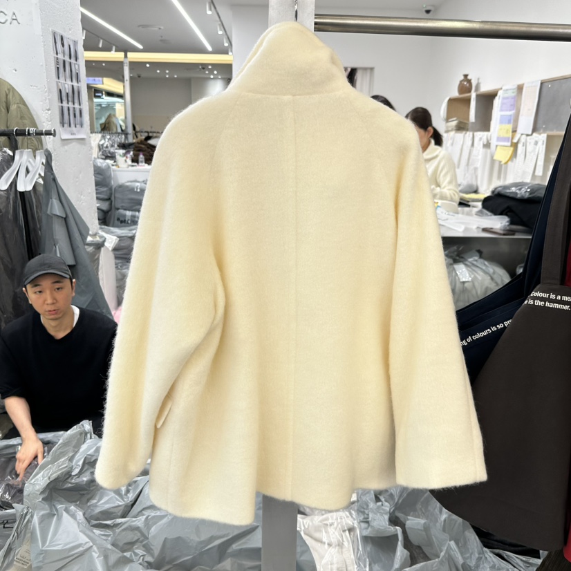 HELVETICA韓國直郵㊣女士新品25秋冬休閑時尚推薦短款大衣羊駝HELVETICA短款大衣