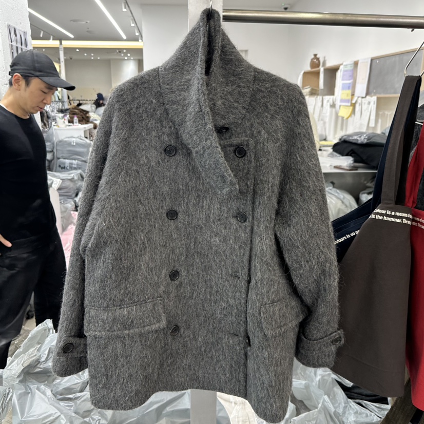 HELVETICA韓國直郵㊣女士新品25秋冬休閑時尚推薦短款大衣羊駝HELVETICA短款大衣圖色2