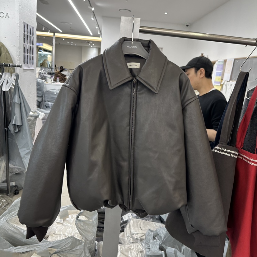 HELVETICA東大門㊣實拍女裝新款休閑職業人氣25秋冬熱賣皮衣HELVETICA皮衣圖色1棕色