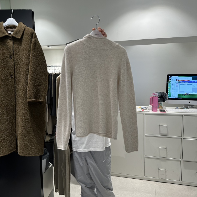 CREAM-P韓國直郵㊣女裝新品推薦25秋冬針織衫連帽針織衫羊毛CREAM-P針織衫圖色1