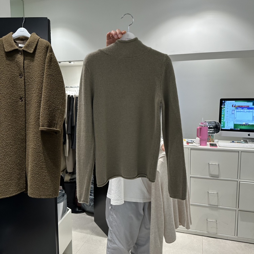 CREAM-P韓國直郵㊣女裝新品推薦25秋冬針織衫連帽針織衫羊毛CREAM-P針織衫圖色2