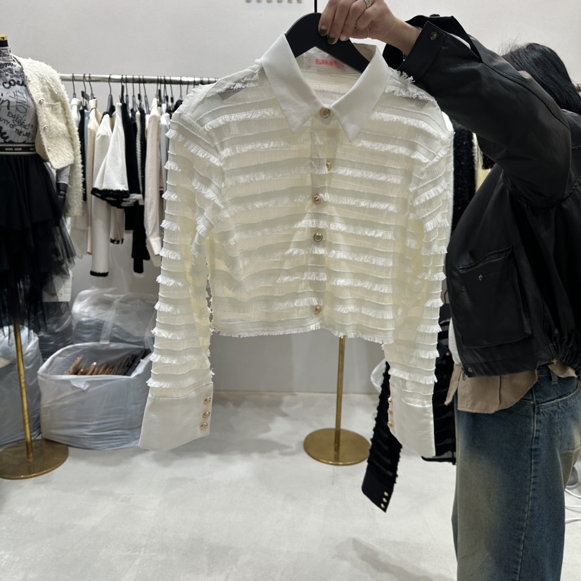 LOTTIMO韓國代購㊣女士新品時尚人氣25秋冬休閑職業襯衫蕾絲衫LOTTIMO襯衫/蕾絲衫圖色1